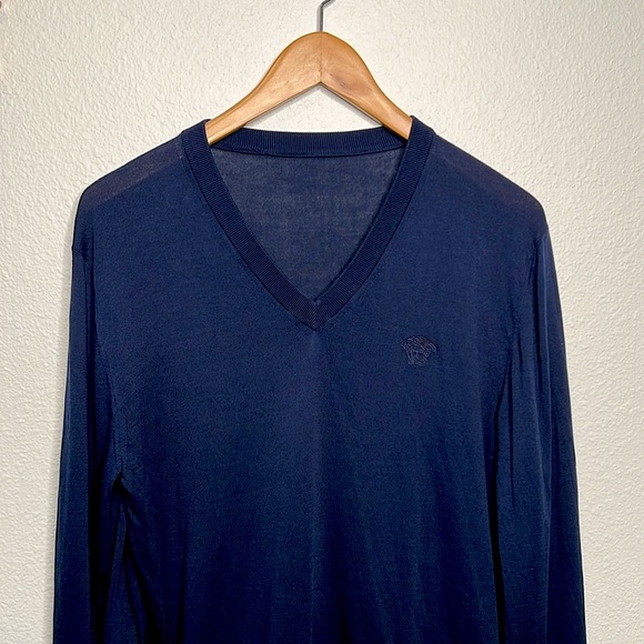 VERSACE designer men’s navy blue jumper - Picture 1 of 6